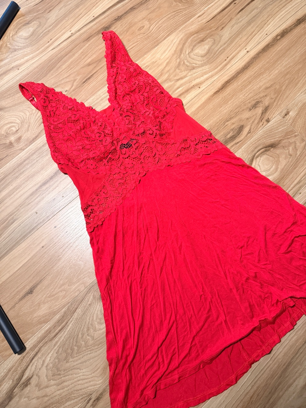 INC International Concepts Red Lace V-Neck Slip Dress
